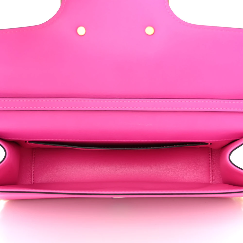 Valentino Garavani Small VLogo Loco Shoulder Bag Pink PP Calfskin Leather Gold Hardware - 图片 7
