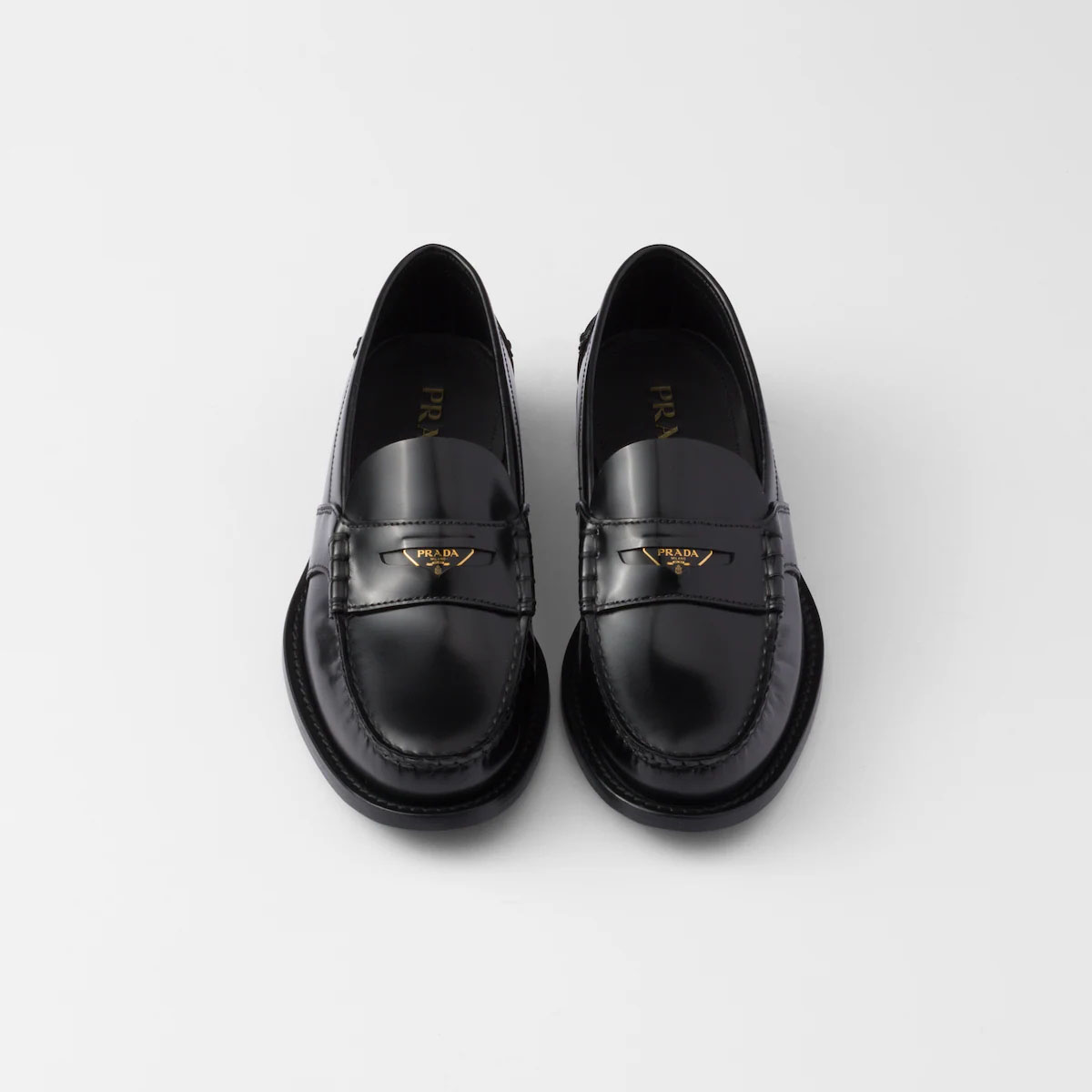 PRADA Black shiny leather loafers - 图片 3