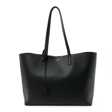 Saint Laurent Large Shopping Tote Black Calfskin Leather
