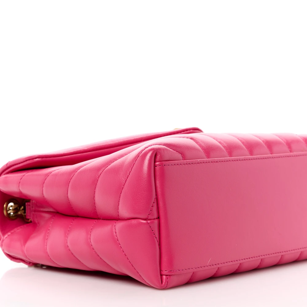 Saint Laurent Small Loulou Chain Satchel Fresh Fuchsia Y-Quilted Monogram Calfskin Leather Gold Hardware - 图片 4