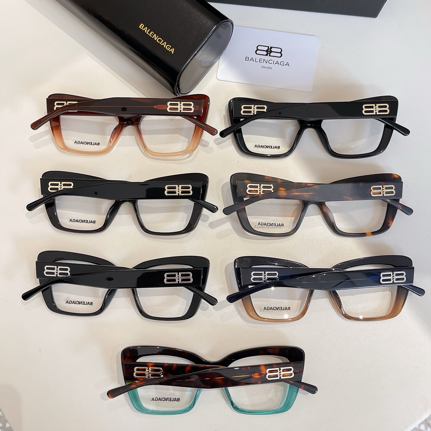 Balenciaga glasses black brown/leopard/leopard cyan/black silver/black gold/gradient brown color Size 55口20-135 - 图片 8
