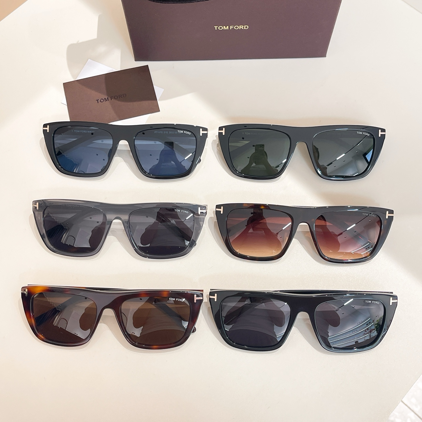 Tom Ford square frame glasses black/green/blue/grey/leopard brown/leopard rust color Size 56口18-145 - 图片 8