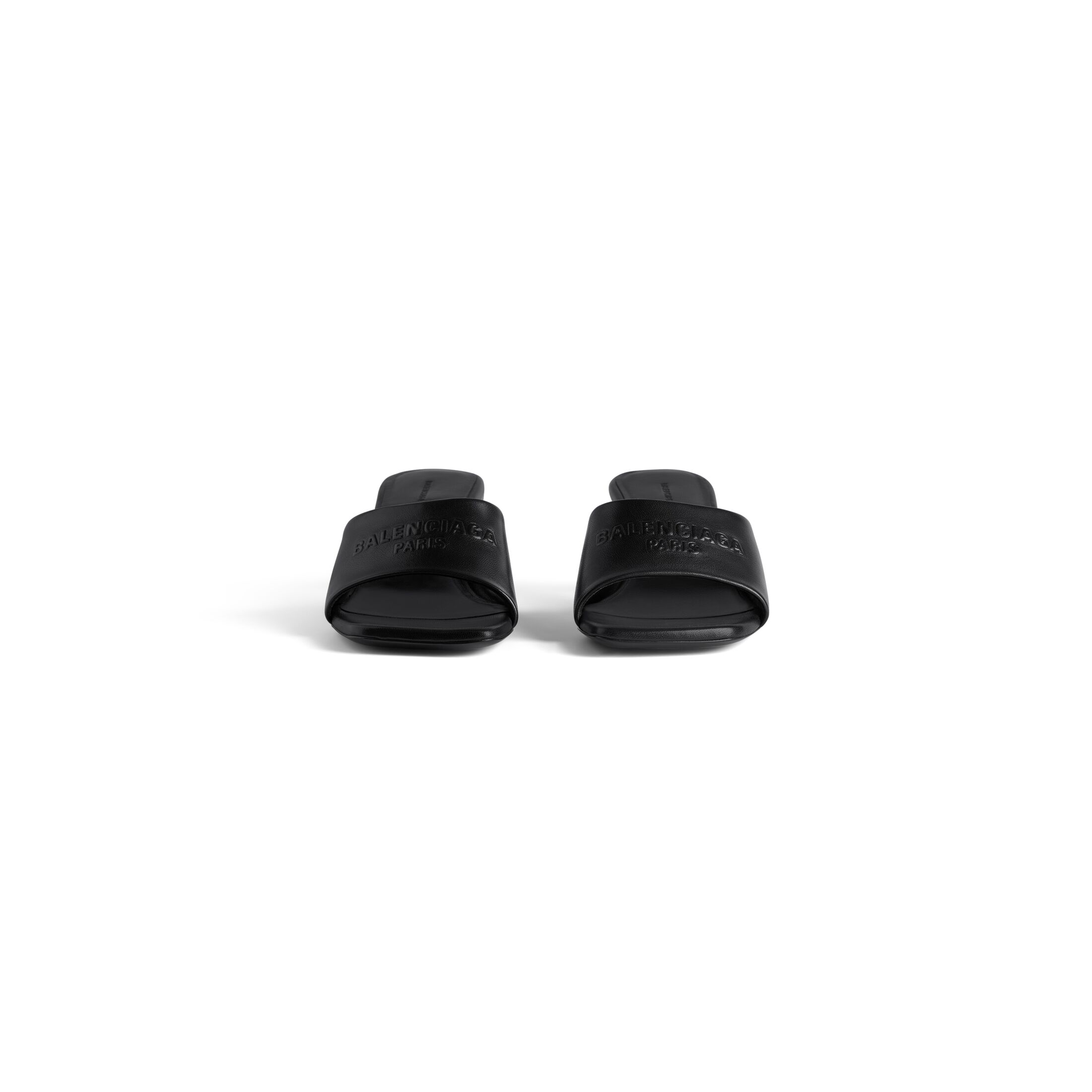 BALENCIAGA Black square toe chunky heel 60 mm sandals High Heels Slippers - 图片 3