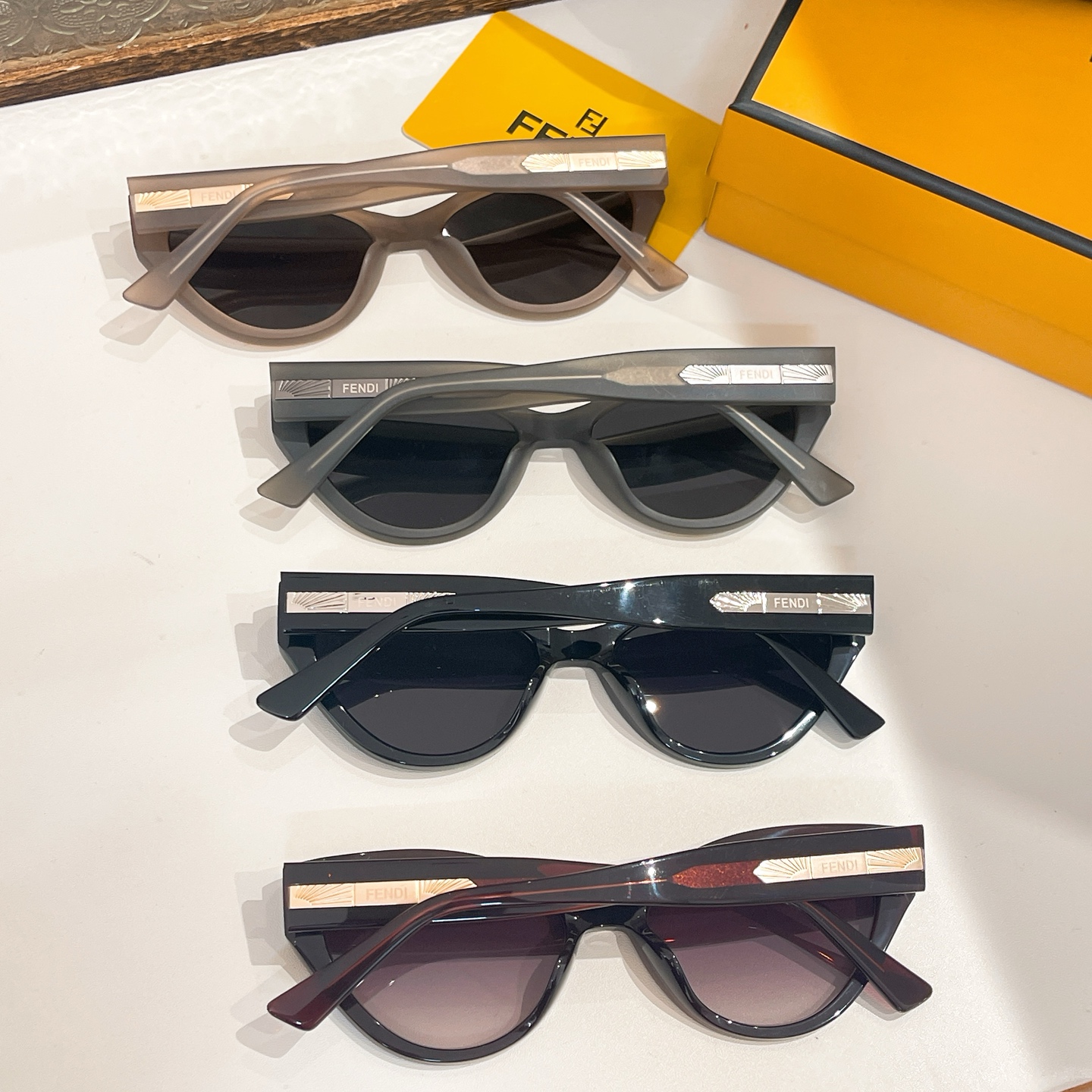 Fendi Cat Eye glasses nude/grey/burgundy/black color Size 54口18-148 - 图片 9