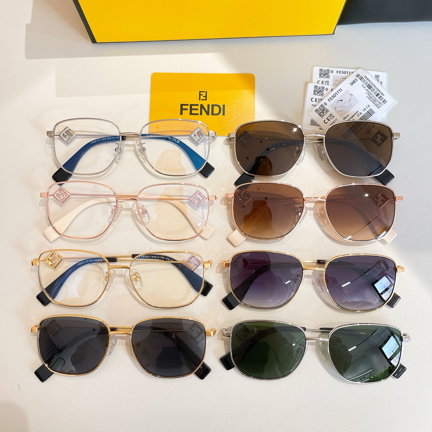 Fendi glasses silver/gold/rose gold/brown/eggplant/sepia/green/black gold color Size 56口16-140 - 图片 9