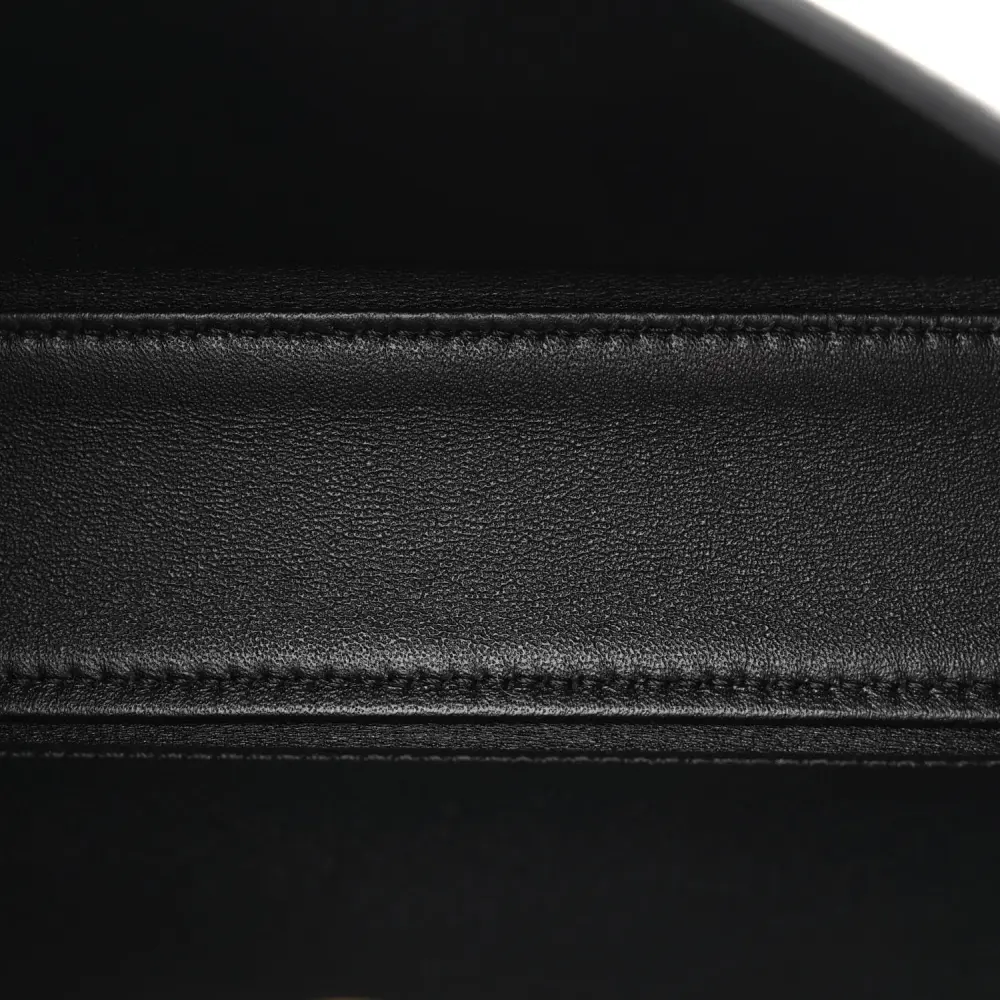 Celine Small Triomphe Chain Shoulder Bag Black Shiny Calfskin Leather Gold Hardware - 图片 7