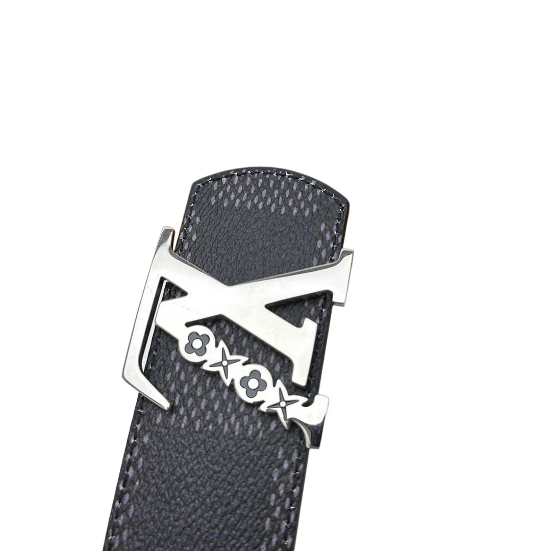 Louis Vuitton Men's Flower Buckle Reversible Belt In Black/Brown Dimension Calfskin With Gold/Silver Hardware 40mm - 图片 4