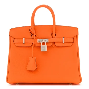 Hermès Birkin 25 Orange Minium Togo Leather Silver Hardware