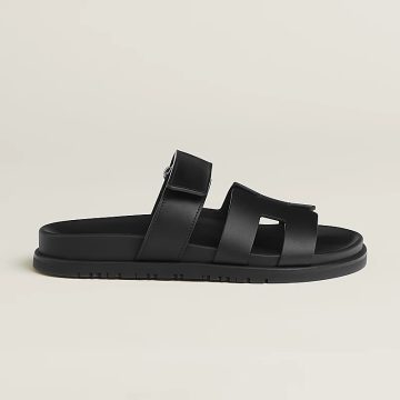 HERMES Chypre Black Slippers