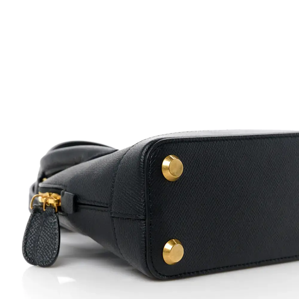 Balenciaga XXS Ville Top Handle Bag Black/White Signature Grained Calfskin Leather Gold Hardware - 图片 4