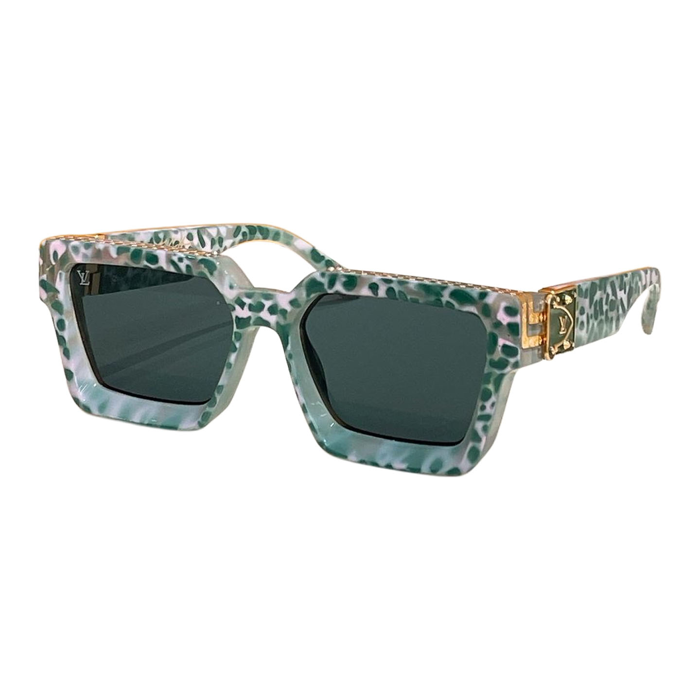 Louis Vuitton square frame glasses orange/green white/leopard blue/yellow/purple tawny/blue green/silver/sky blue/leopard blue/leopard brown/black orange/black gold/black color Size 51口20-140 - 图片 9