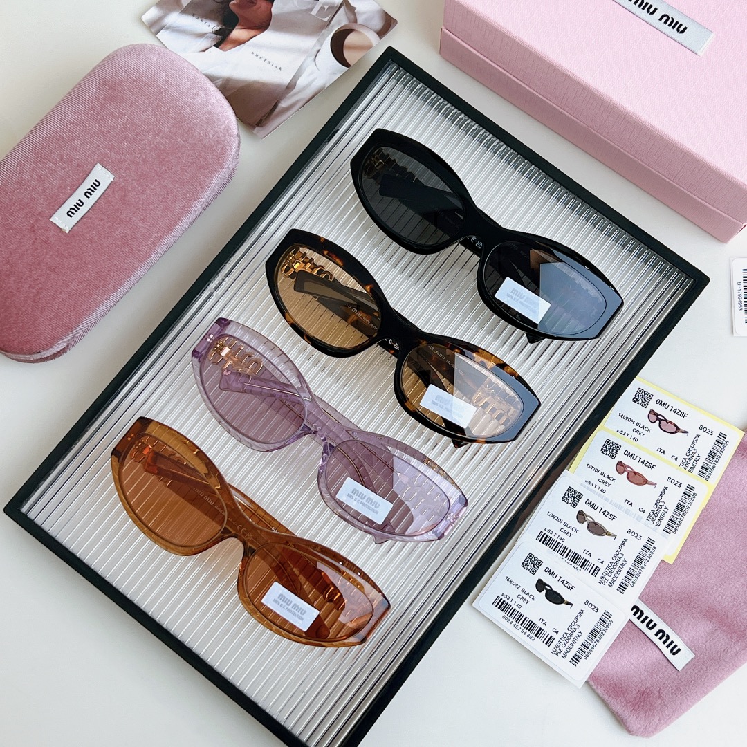 Miu Miu glasses black gold/leopard/apricot/purple color Size 59口17-130 - 图片 10