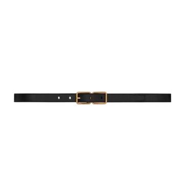 Saint Laurent Double Frame Buckle Belt In Black/Brown/Beige/White Calfskin With Gold Hardware 20mm