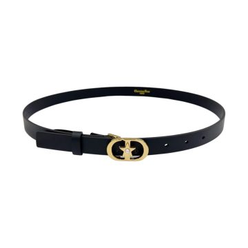 Dior Women' s Lucky 30 Montaigne Star Buckle Belt In Black/Red/White/Pink/Musturd/Brown/Khaki/Silver/Gold/Blue/Grey Calfskin With Gold/Silver Hardware 20mm