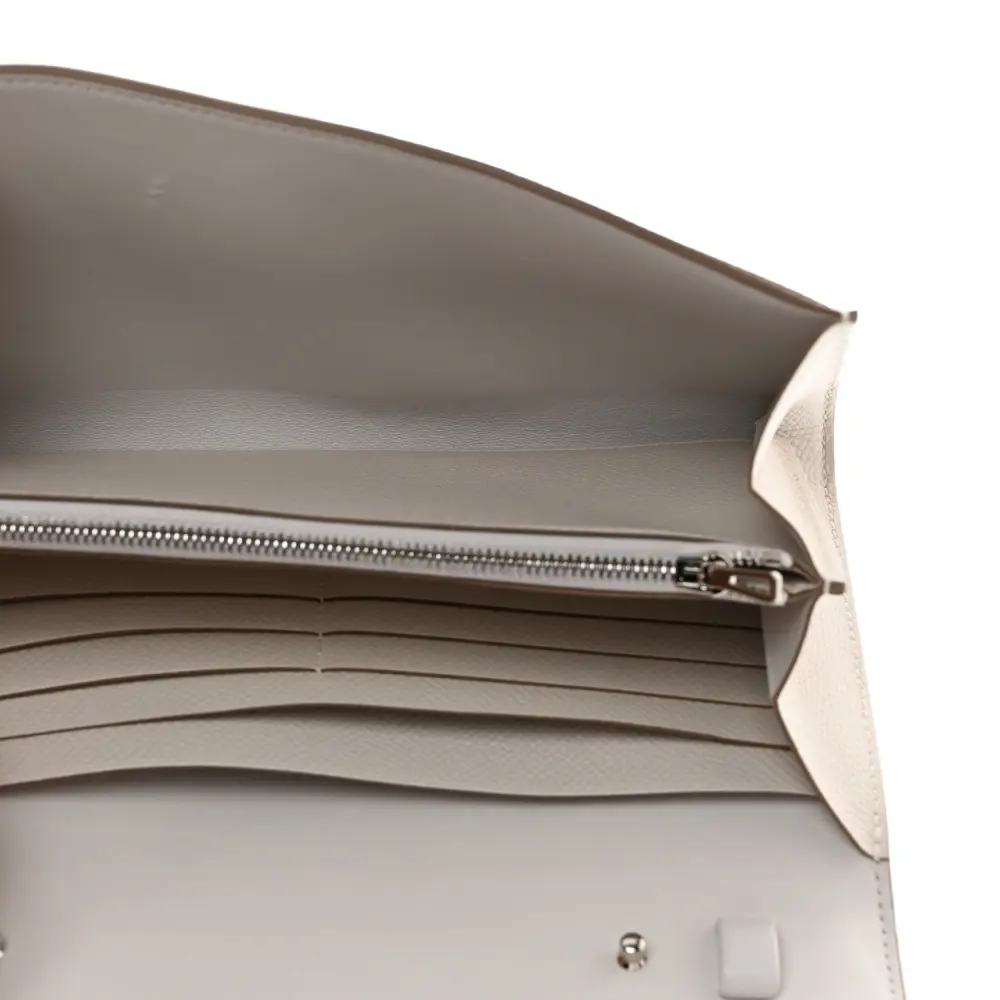 Hermès Constance Long To Go Wallet Gris Pâle Epsom Leather Silver Hardware - 图片 7