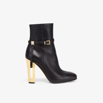 FENDI Black leather high heel ankle boots