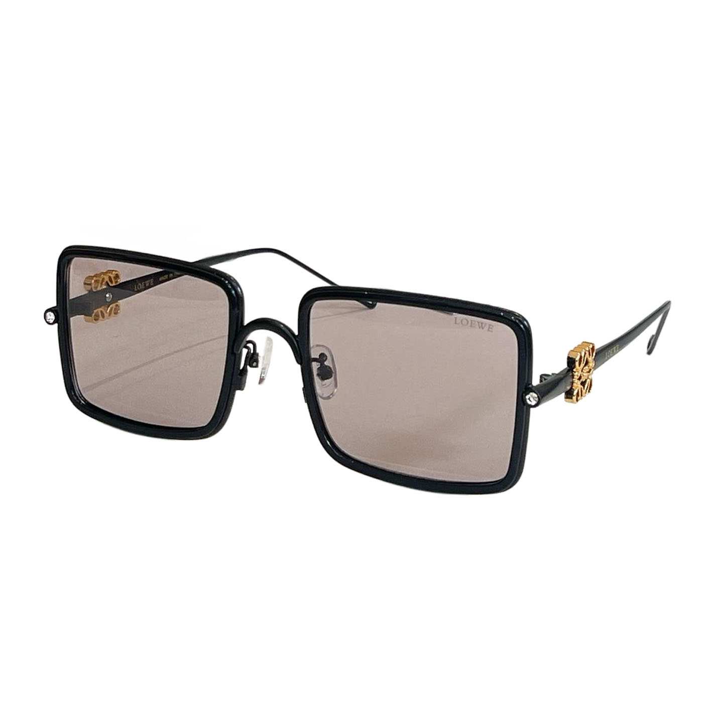 Loewe square frame glasses black gold/black/transparent black/pink/white/green/leopard/blue orange color Size 56口20-145 - 图片 2