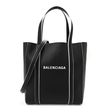 Balenciaga XXS Everyday Tote Black/White Smooth Calfskin Leather Logo Double Sided