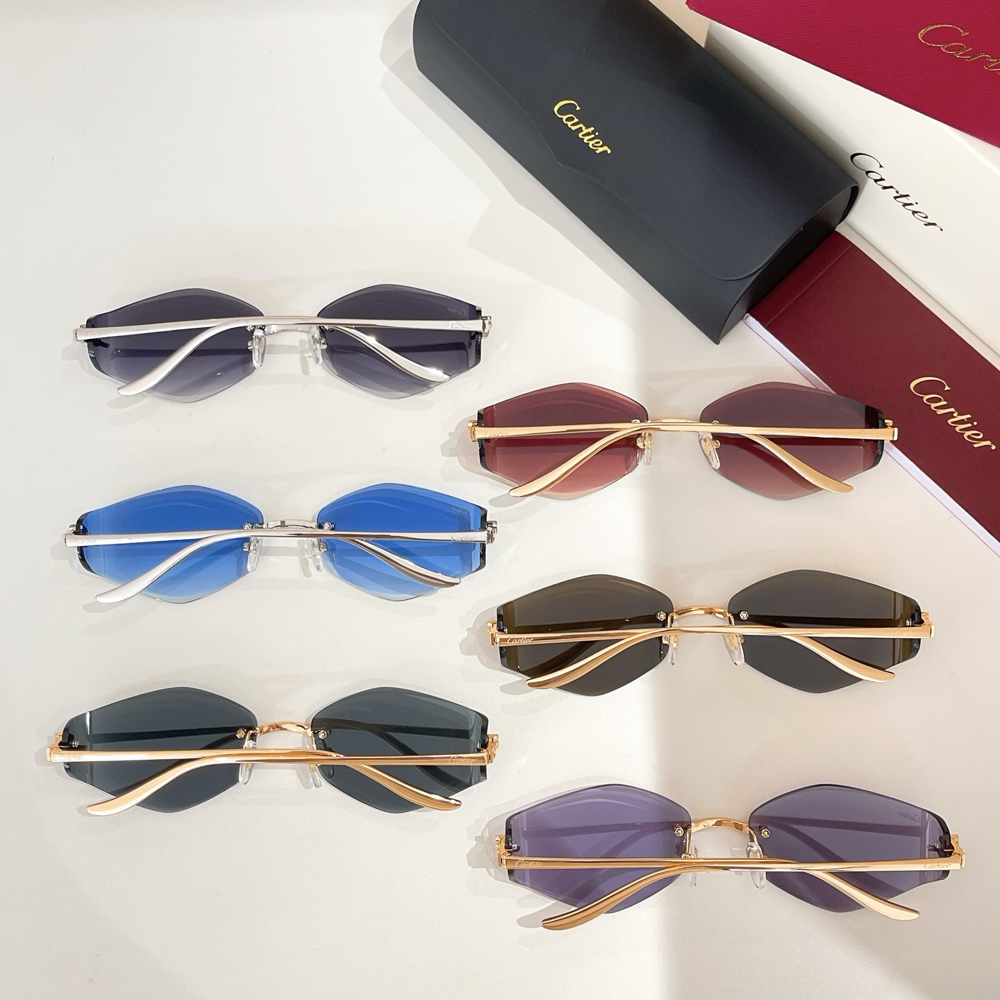 Cartier glasses black/red/blue/eggplant/tawny/purple color Size 59口18-135 - 图片 9