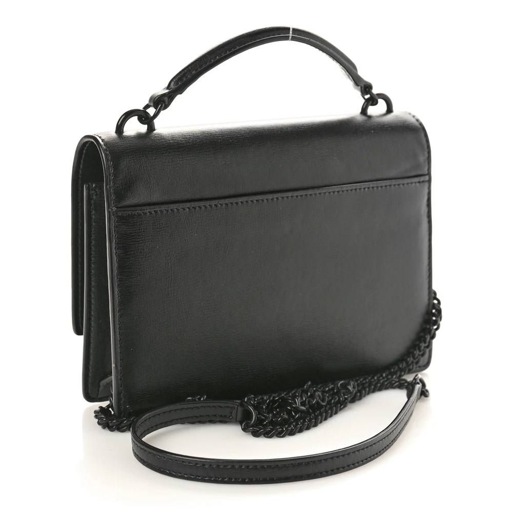 Saint Laurent Small Sunset Chain Wallet Black Monogram Calfskin Leather Black Hardware - 图片 3