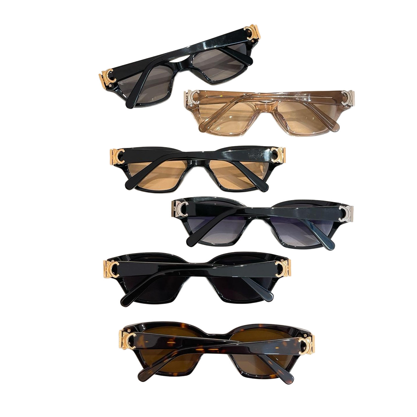 Celine Wrap glasses black silver/tawny/leopard/black gold/grey gold/brown gold color Size 55口18-145 - 图片 9