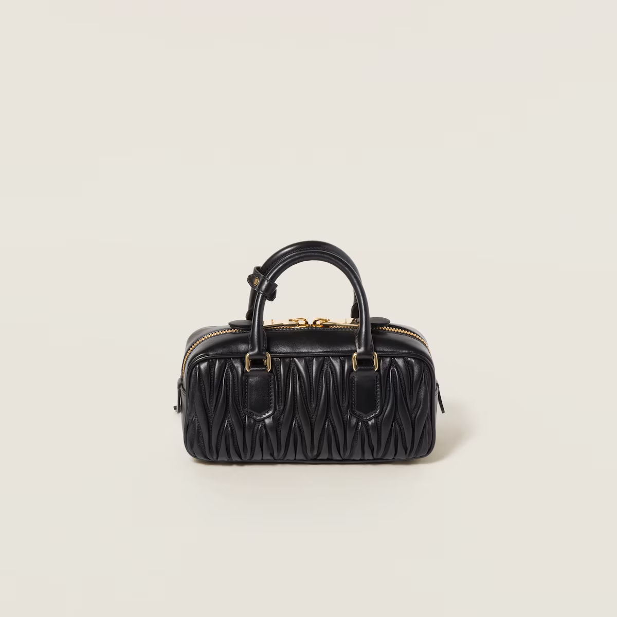 Miu Miu Arcadie matelassé Quilted Lambskin Leather Black Top-Handle Bags - 图片 2