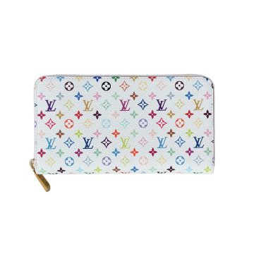 Louis Vuitton x Murakami Takashi Zippy Wallet Multicolor White/Black With Gold/Silver Hardware