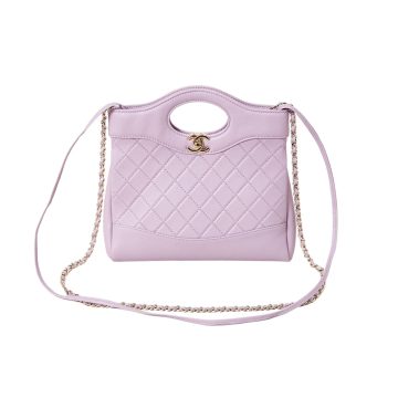 Chanel Oil Wax Leather Purple Crossbody Bags