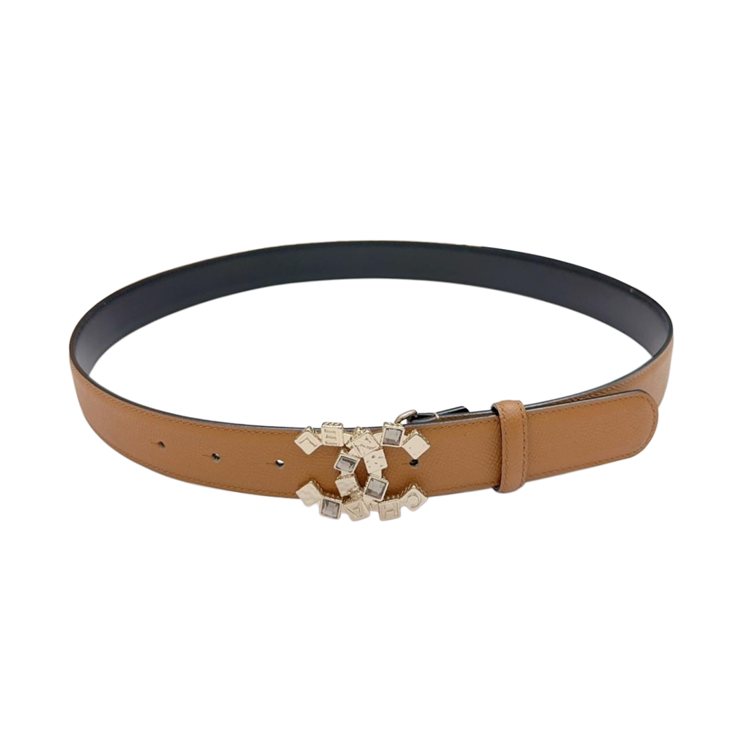 Chanel Women's Decorative CC Buckle Belt In Black/White/Red/Brown Calfskin With Gold Hardware 30mm - 图片 6