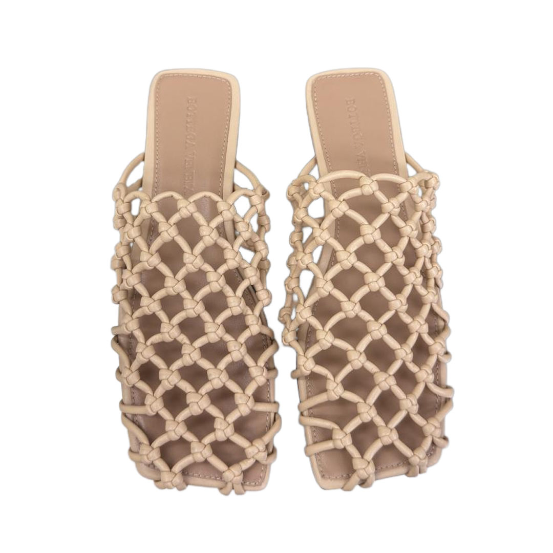 Bottega Veneta Riva Flat Mule In Beige Woven Hand-Knotted Leather Mule Pump - 图片 3