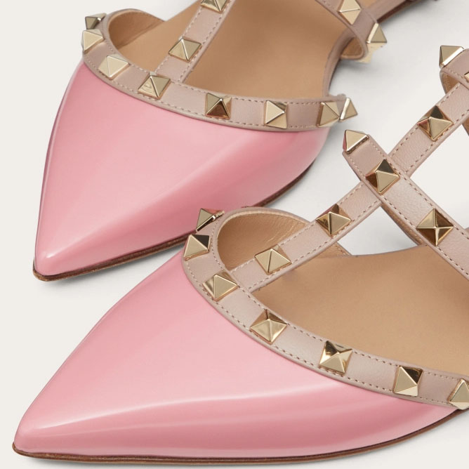 VALENTINO Pink patent leather studded Muller shoes - 图片 5
