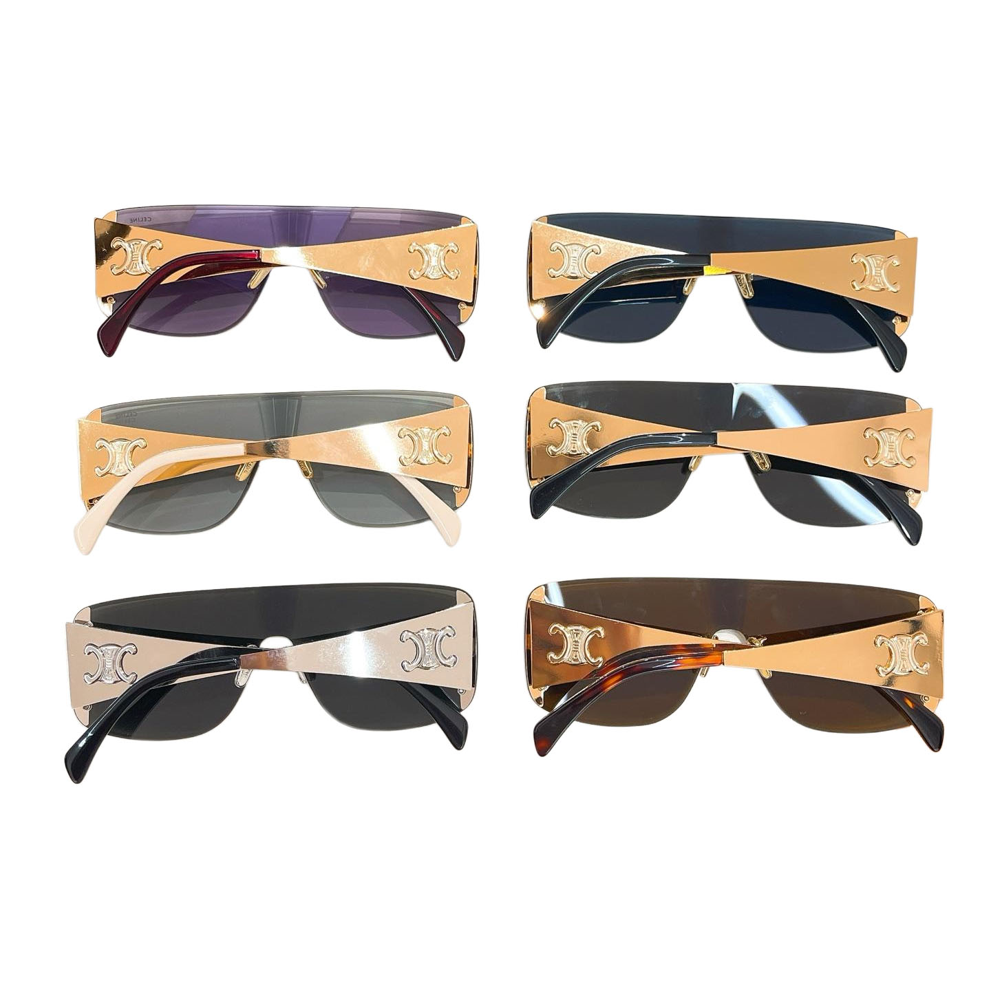 Celine Mask glasses black gold/blue/purple/brown/black silver/gold white color Size 57口17-142 - 图片 9