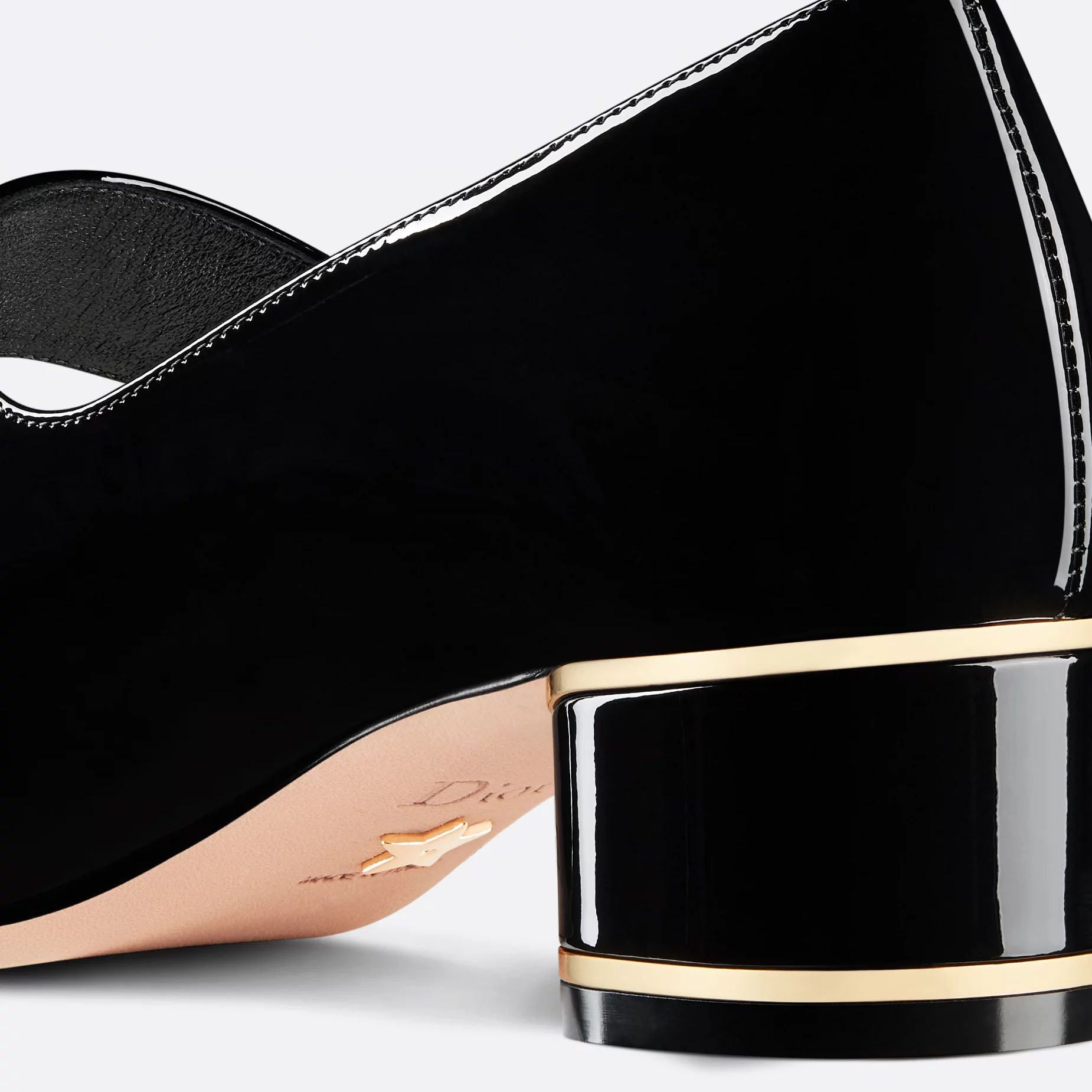 Dior black heels with thick heels and square heels high heels shoes - 图片 5