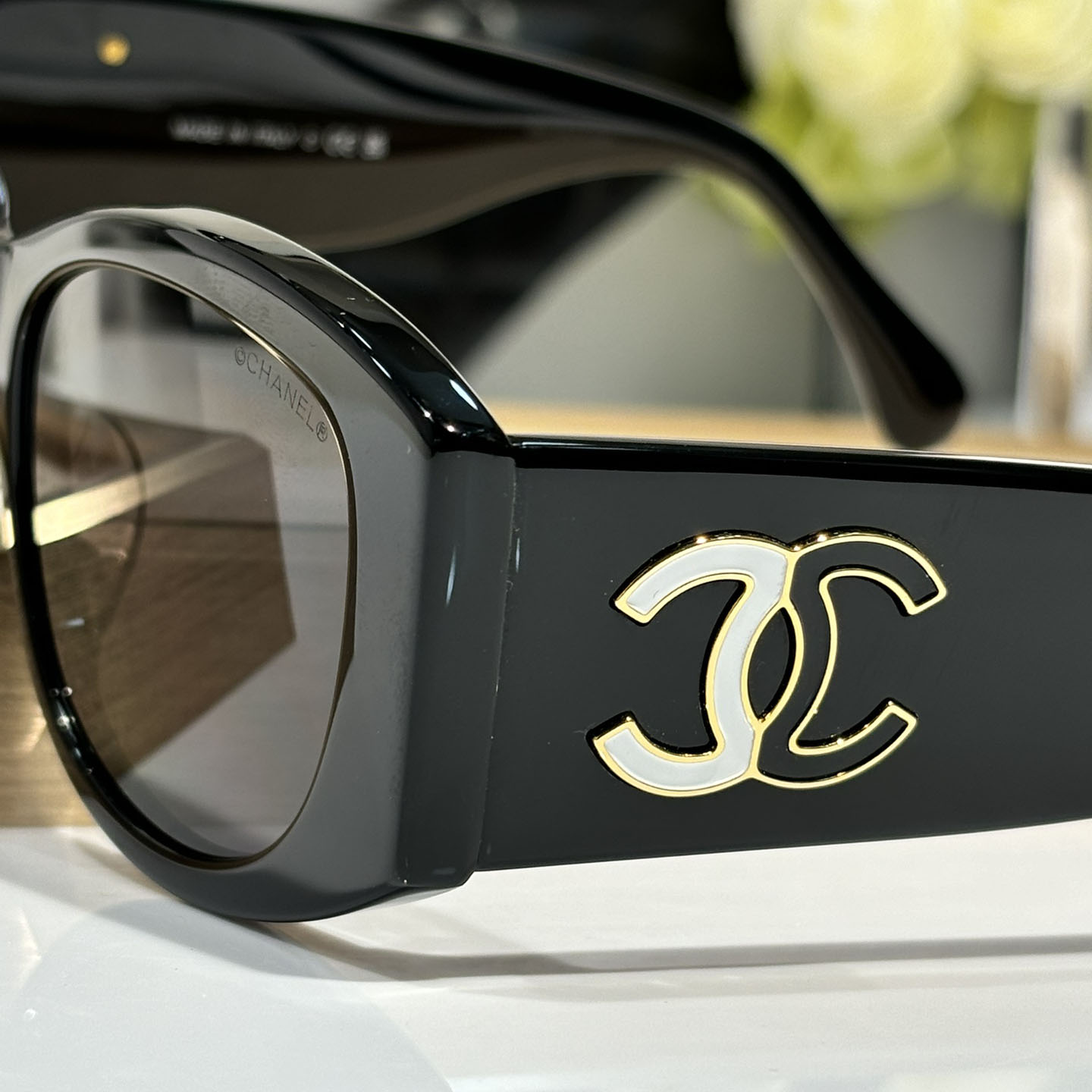 CHANEL glasses black white color size 53口19-145 - 图片 5