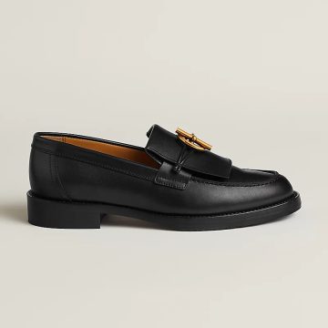 HERMES Impact Black Loafers