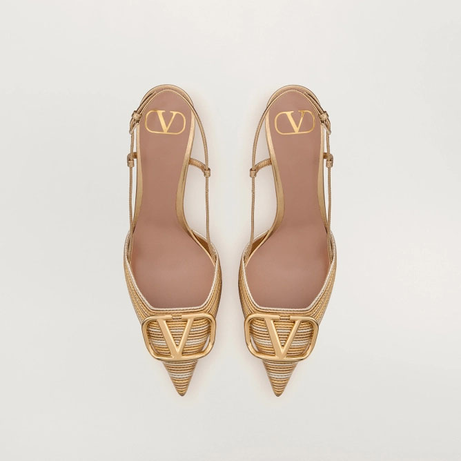 VALENTINO Metallic strappy heels (8cm high heel) - 图片 4
