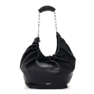 Loewe Squeeze Bag Medium Abyss Blue Buttery Nappa Lambskin Leather Silver Hardware