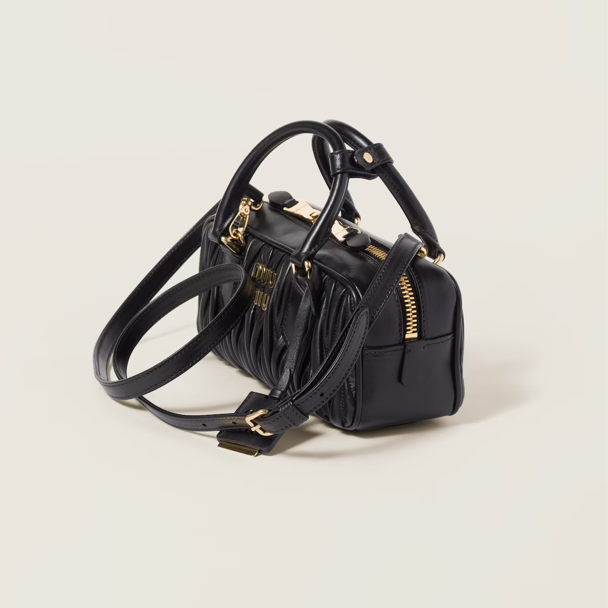 Miu Miu Arcadie matelassé Quilted Lambskin Leather Black Top-Handle Bags - 图片 3