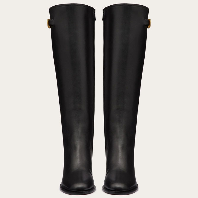 VALENTINO VLOGO SIGNATURE Calf leather high boots (heel 7cm high) - 图片 3