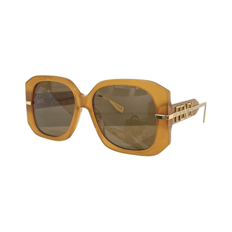 Fendi square frame glasses eggplant/tawny/transparent/black gold/red color Size 56口16-140 - 图片 4