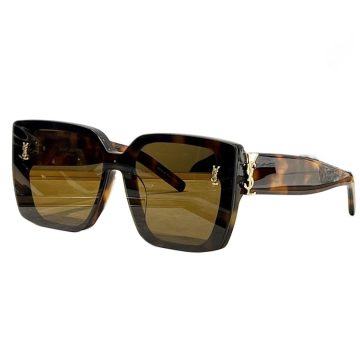 Saint Laurent square frame glasses leopard/khaki/black/black white color Size 144-0-145