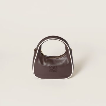 Miu Miu Wander Quilted Lambskin Leather handbag Brown Crossbody Bags