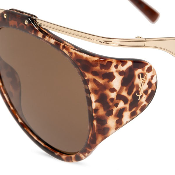Saint Laurent aviator glasses leopard/ivory/black/brown color Size 55口16-135 - 图片 3