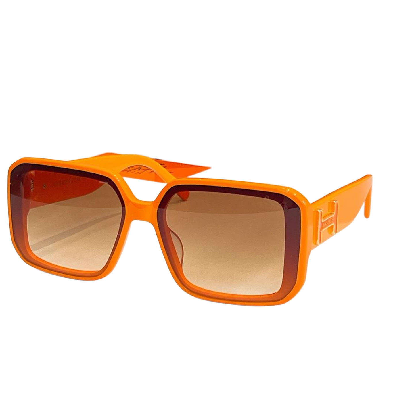 Hermès square frame glasses black/eggplant/blue/green/leopard/purple white/orange color Size 54口20-145 - 图片 7