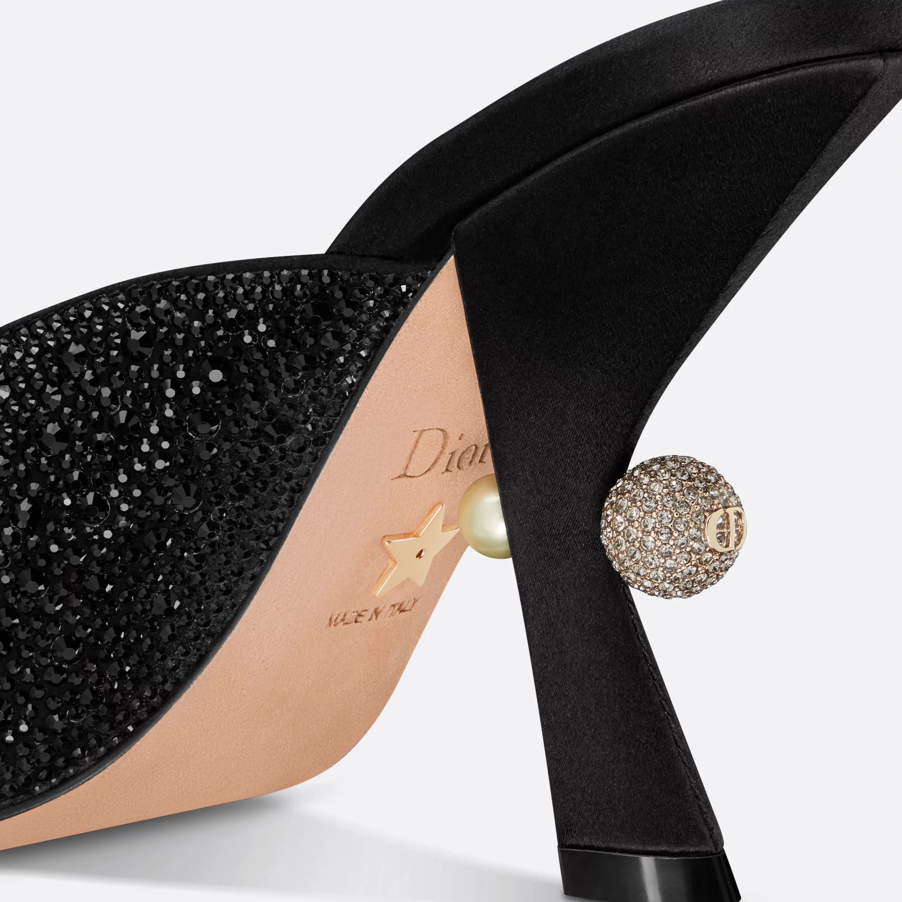 Dior black high-heeled slippers - 图片 3