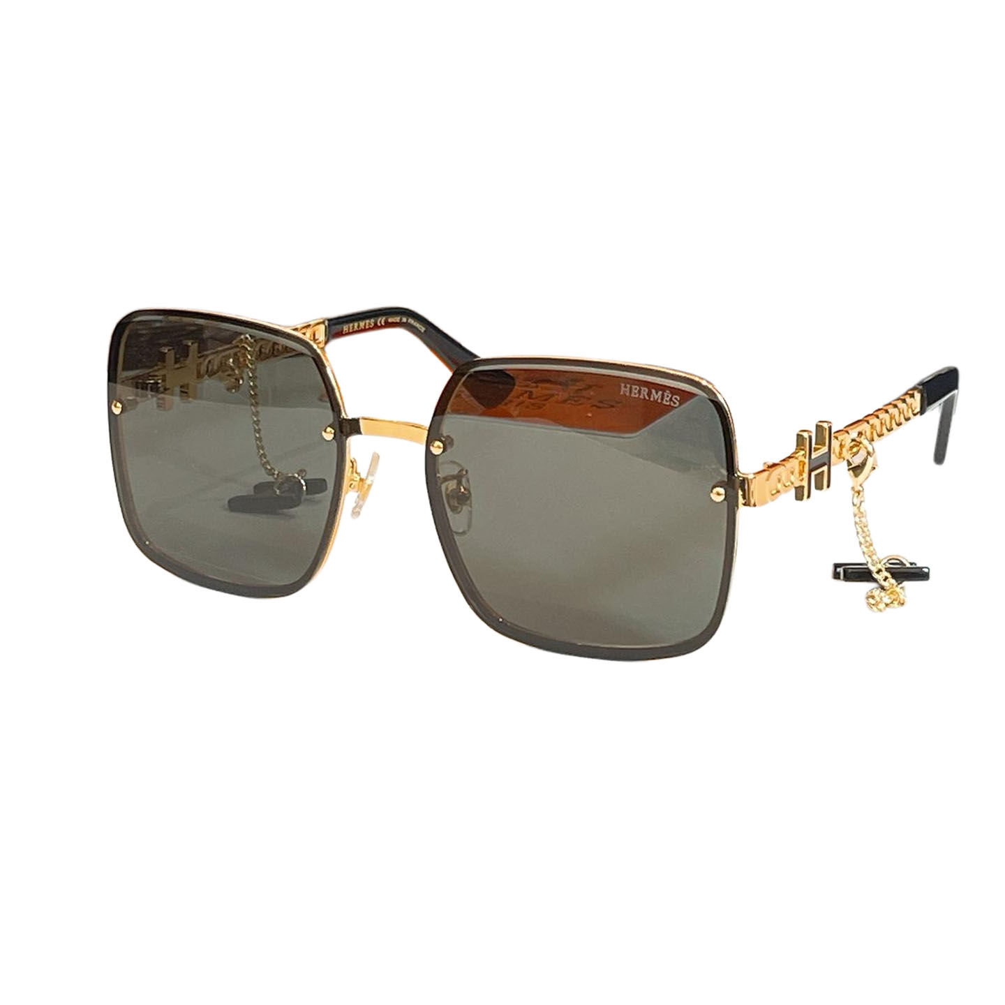 Hermès square frame glasses orange/green/white/black gold/black silver/blue/brown color Size 60口17-140 - 图片 4