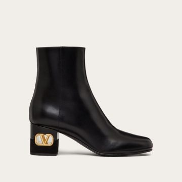 VALENTINO Calf leather ankle boots (heel 6 cm high)