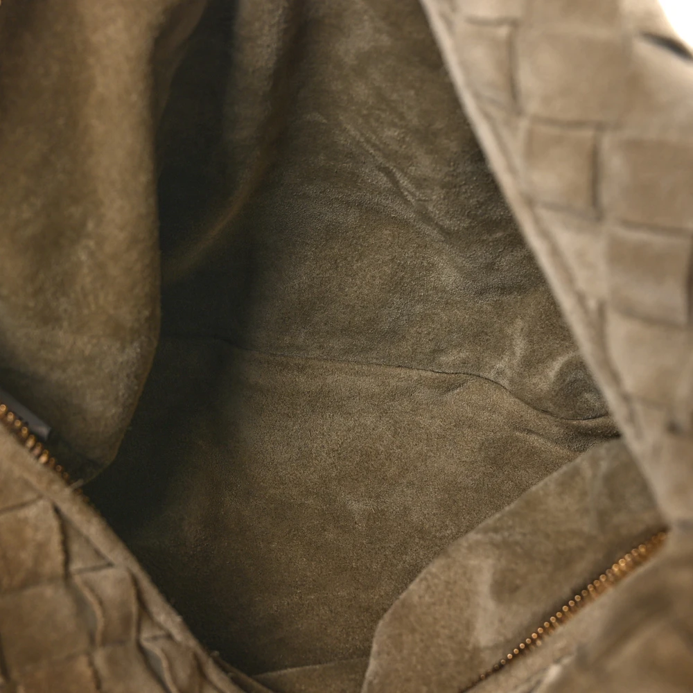 Bottega Veneta Maxi Teen Intrecciato Jodie Hobo Beige Suede & Calfskin Leather - 图片 7
