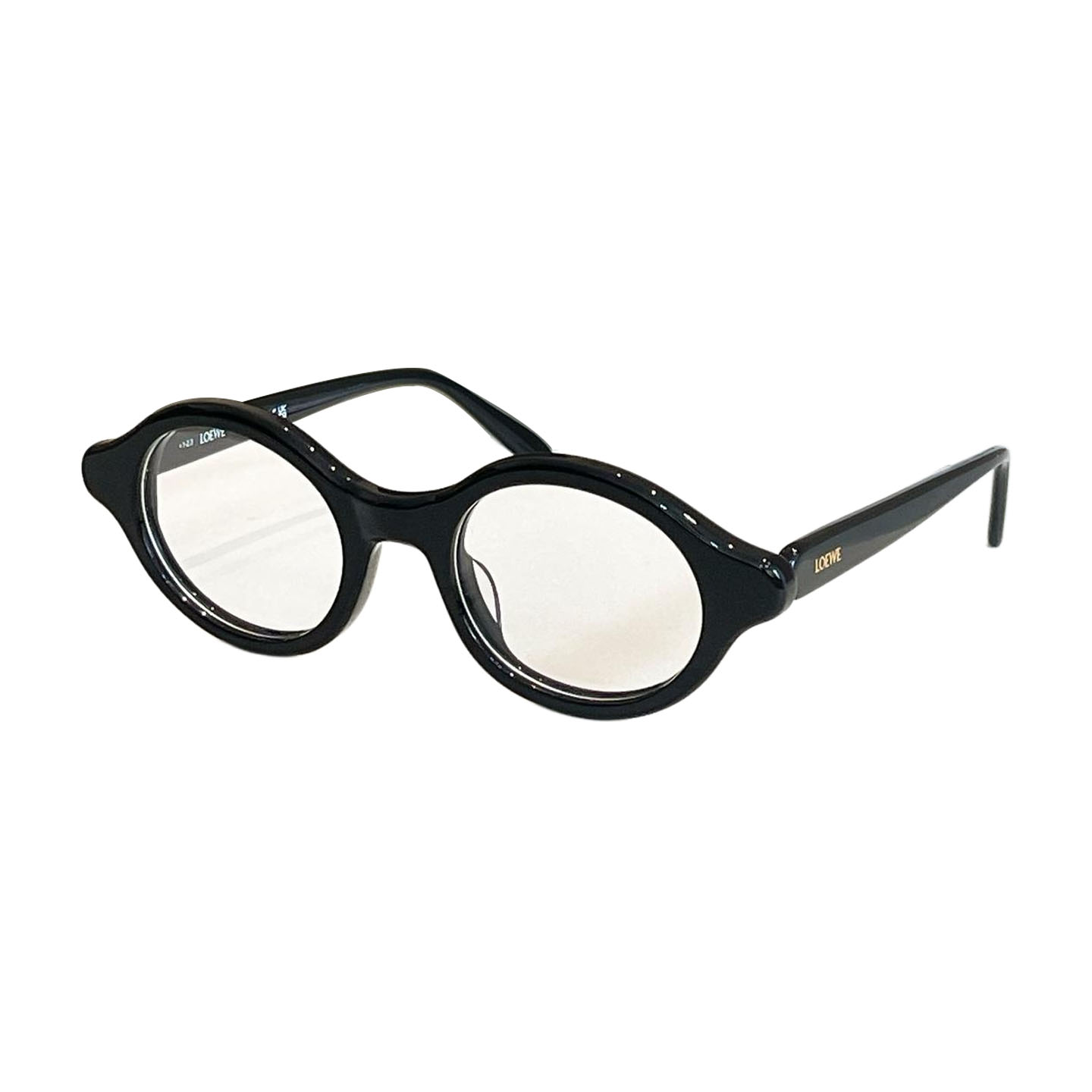 Loewe round frame glasses leopard/tawny/black/transparent color Size 48口21-140 - 图片 5