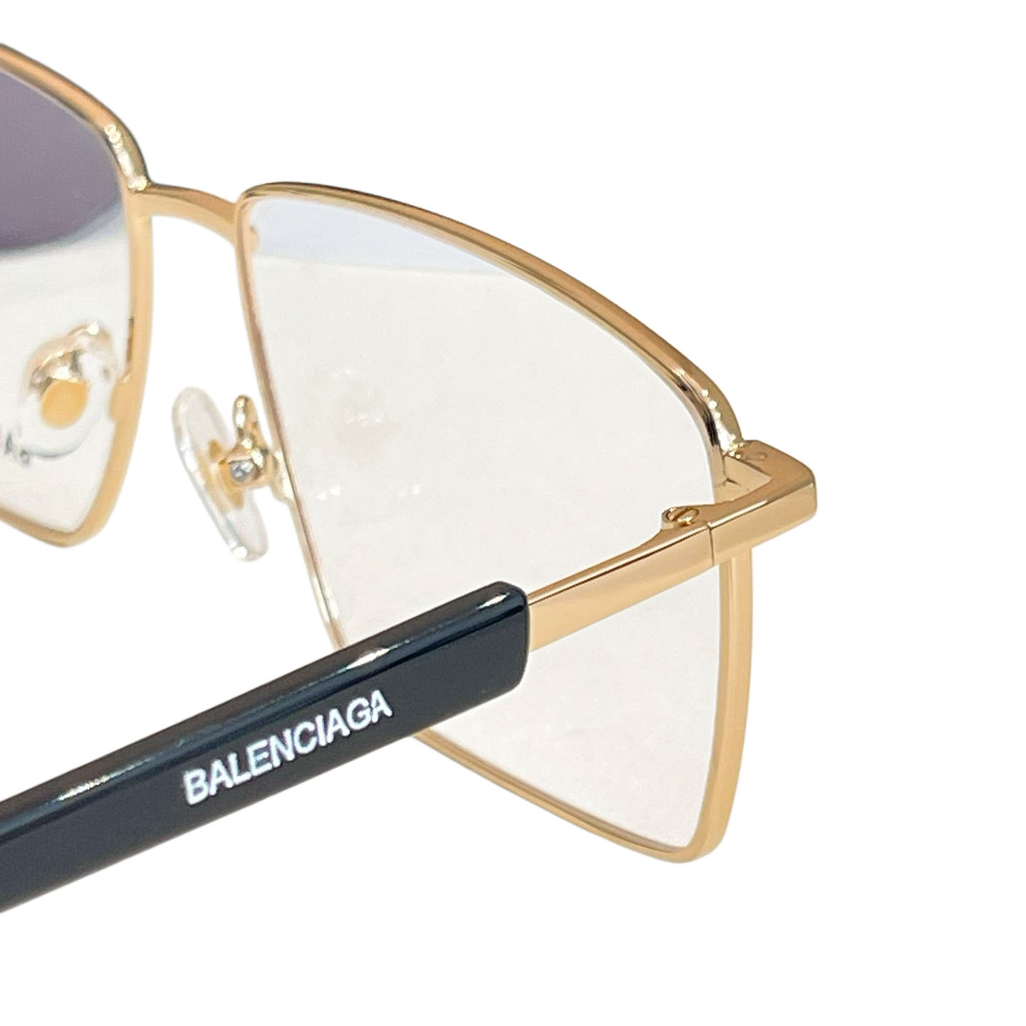 Balenciaga square frame glasses gold black/gold silver/gold leopard color transparent lens Size 59口16-145 - 图片 3